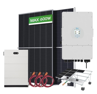 Montaggio sul tetto Sistema di energia solare ibrido Silicio monocristallino Fotovoltaico