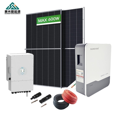 Sistema di energia solare per la casa da 10 kW alimentato da un kit di pannelli solari da 10000w e contenente stoccaggio