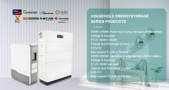 48v Lifepo4 batteria impilabile per la casa all'energia solare di stoccaggio tutto in uno 10kwh Off Grid