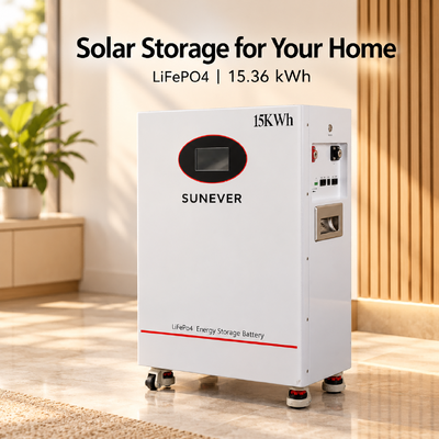 SUNEVER TD-15 15kWh Batteria solare per Home Backup 51.2V 300Ah LiFePO4 Floor Standing