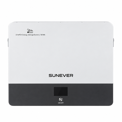 Batteria di accumulo solare SUNEVER 5kWh montata a parete LiFePO4	 51.2V 100Ah per sistema di accumulo di energia solare