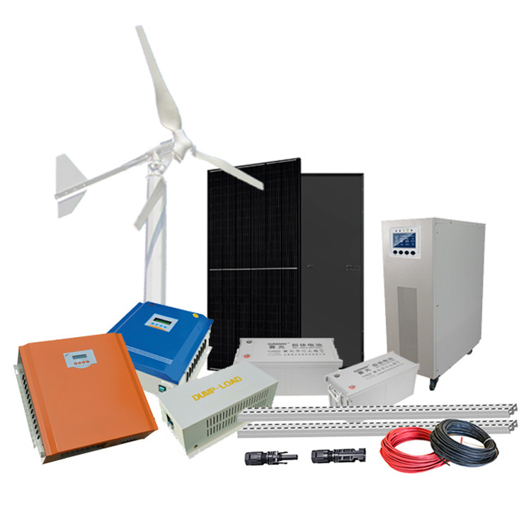 Home 3KW 5KW 10KW Off Grid Wind Solar Hybrid Power System con connessione a poli di flangia