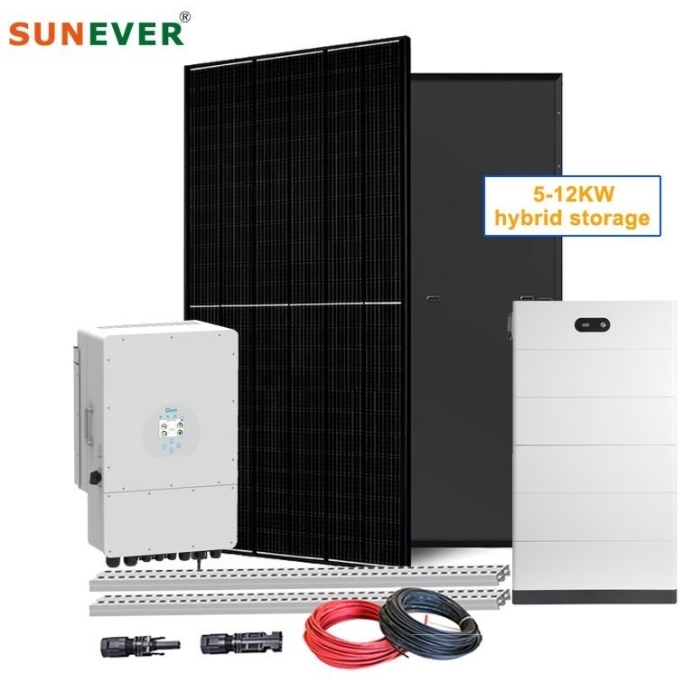 24 ore di lavoro 6kw 8kw 10kw batteria ibrida piombo-acido sistema di energia solare per la casa