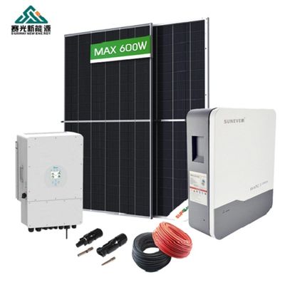 Montaggio sul tetto Pv Sistema solare domestico ibrido Sistema di batteria solare ibrida