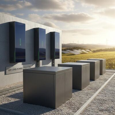 Strutture di accumulo di energia rinnovabile fuori rete, montate a terra, appese a parete, che forniscono soluzioni di riserva e di gestione sostenibile dell'energia
