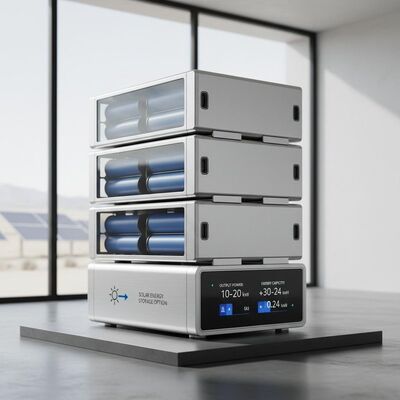 Intervallo di potenza di uscita della batteria solare impilabile da 10 a 20 KWh Capacità energetica da 10,24 kWh a 30 kWh e opzione di accumulo di energia solare