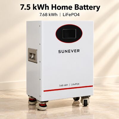 SUNEVER 7.68kWh 25.6V 300Ah Batteria Solare al Litio LiFePO4 per Accumulo di Energia Domestica e Alimentazione di Backup Off-Grid